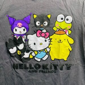 Hello Kitty and Friends Girls Graphic T-Shirt Gray Large 10/12 Sanrio Kids Tee